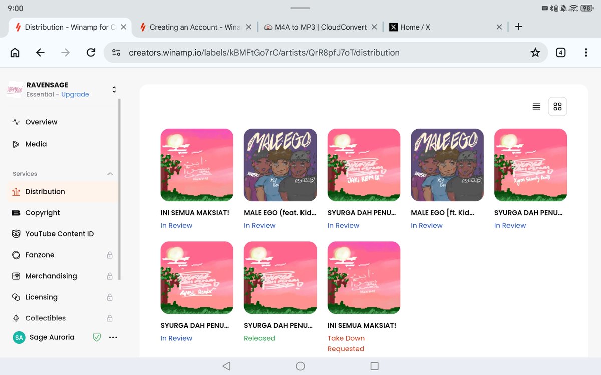 xRAVENSAGEx's tweet image. @winampcreators can u check for the official release dates for these?
New music coming soon y'all #newmusic #RAVENSAGE #music #underground #scenecore #club #malaysianhyperpop #hyperpop #comingsoon