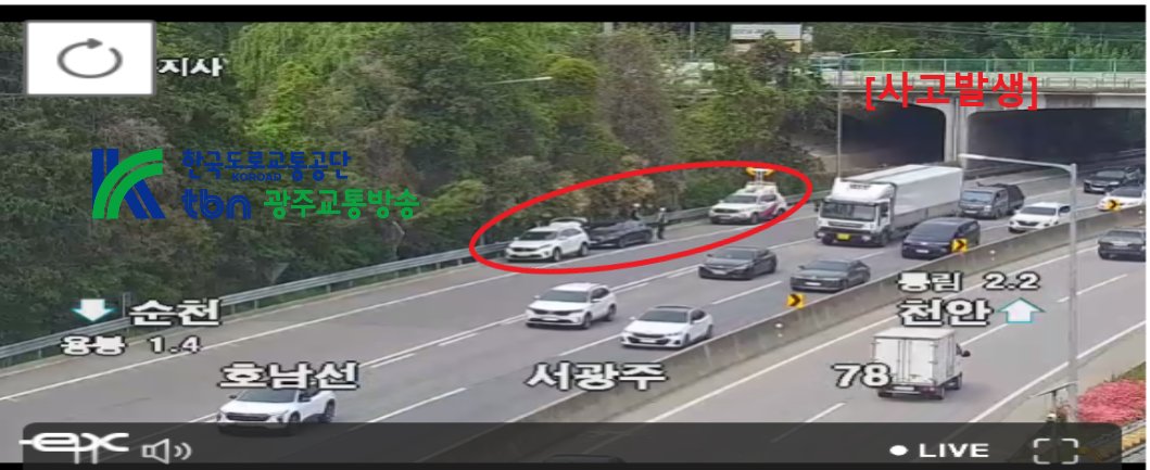 호남고속도로 순천방향 서광주나들목(78km) 갓길 승용차 사고 처리중 #tbnkorea
