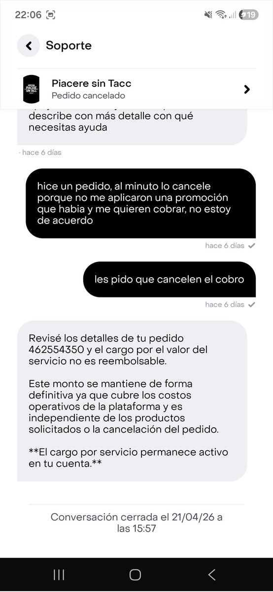 C4priwh0ree's tweet photo. Una semana después siguen sin darme una respuesta por ningún medio, me dicen que mandan mails que no llegan. Los chats abiertos con soporte están cerrados por ellos. Y la deuda sigue ahí, deuda que NO corresponde. @RappiArgentina hay alguna respuesta o que hacemos? https://t.co/VZ3T06IOWY