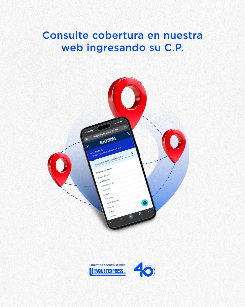 Paquetexpress's tweet image. Ingrese su código postal 📮 en nuestro sitio web 🌐 y valide la cobertura disponible para su dirección 📍: paquetexpress.com.mx

#paquetexpress #logistica #paqueteria #mensajeria