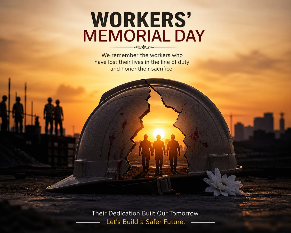 SHYAMSU48325333's tweet image. 🕯️ Workers' Memorial Day
जो हमारे कल के लिए काम करते हैं,
कभी-कभी वही अपना आज खो देते हैं...
🙏 उन सभी मेहनतकश हाथों को नमन,
जिनकी मेहनत से दुनिया चलती है।
#RespectWorkers #MemorialDay