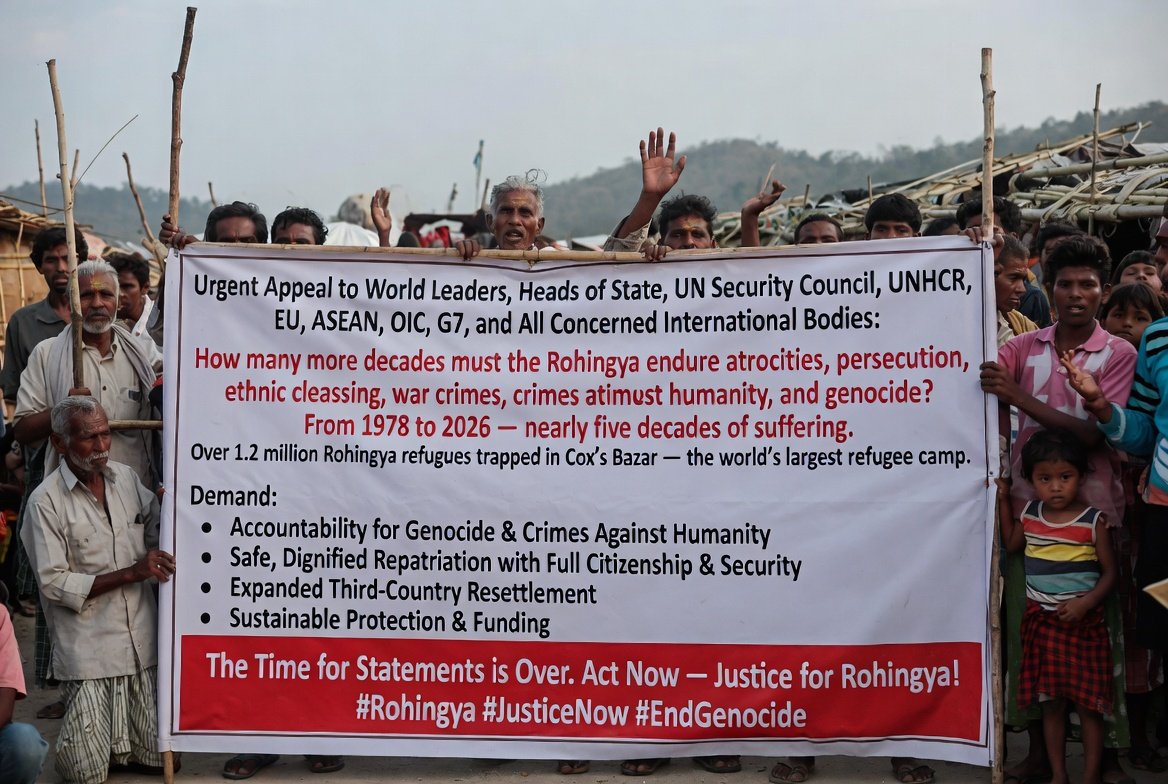 RRANforRohingya's tweet image. no education or future desperation pushes them onto deadly boats.
Where is the responsibility of neighboring countries, regional powers, and global leaders?
How many more decades will it take to resolve this man-made crisis?
#Rohingya #StopGenocide #HumanRights #Refugees #ActNow