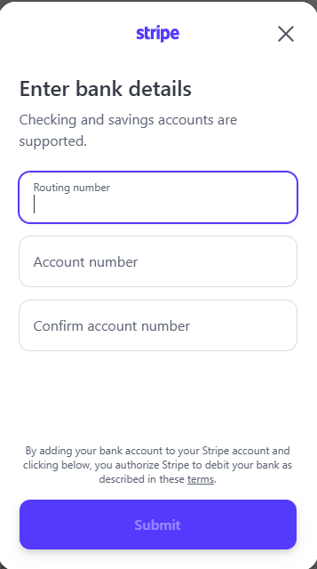 bsuneja's tweet photo. Before Stripe lets you receive money, they want access to: every transaction you've ever made, your full account &amp; routing numbers, PDF bank statements, and tax forms.

Buried at the bottom: a manual entry option.
This is normalized. It shouldn't be. 🔒
#Privacy https://t.co/nTjBCw9Oh2
