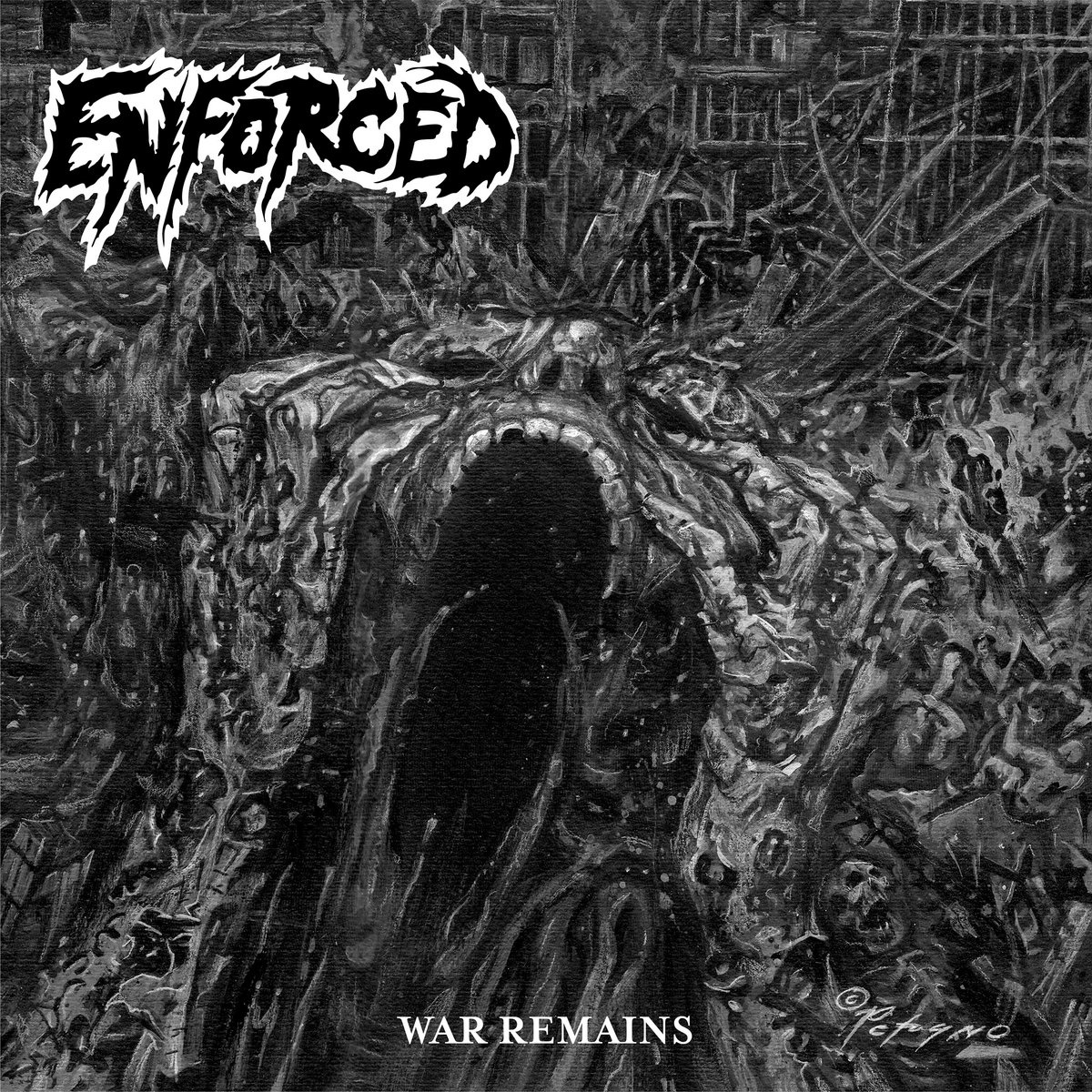QtheMetal's tweet photo. #Anniversary #OnThisDay 

Enforced’s War Remains celebrates its 3rd anniversary today! Virginia’s thrash/crossover destroyers delivering pure aggressive menace, fast riffs, and no-frills brutality – still hits like a sledgehammer! ⚡☠️

#Enforced #ThrashMetal https://t.co/I1WaSs3esI