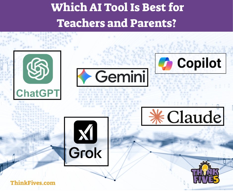 ThinkFives's tweet image. ChatGPT changed everything 🚀. Now it’s not the only option. Gemini. Copilot. Grok. Claude. We’re not choosing if we use AI anymore, we’re choosing which one 🤖 For #educators and families, that choice matters: thinkfives.com/classroom/llms/ Which do you choose? Why? ⬇️ #EdTech #AI