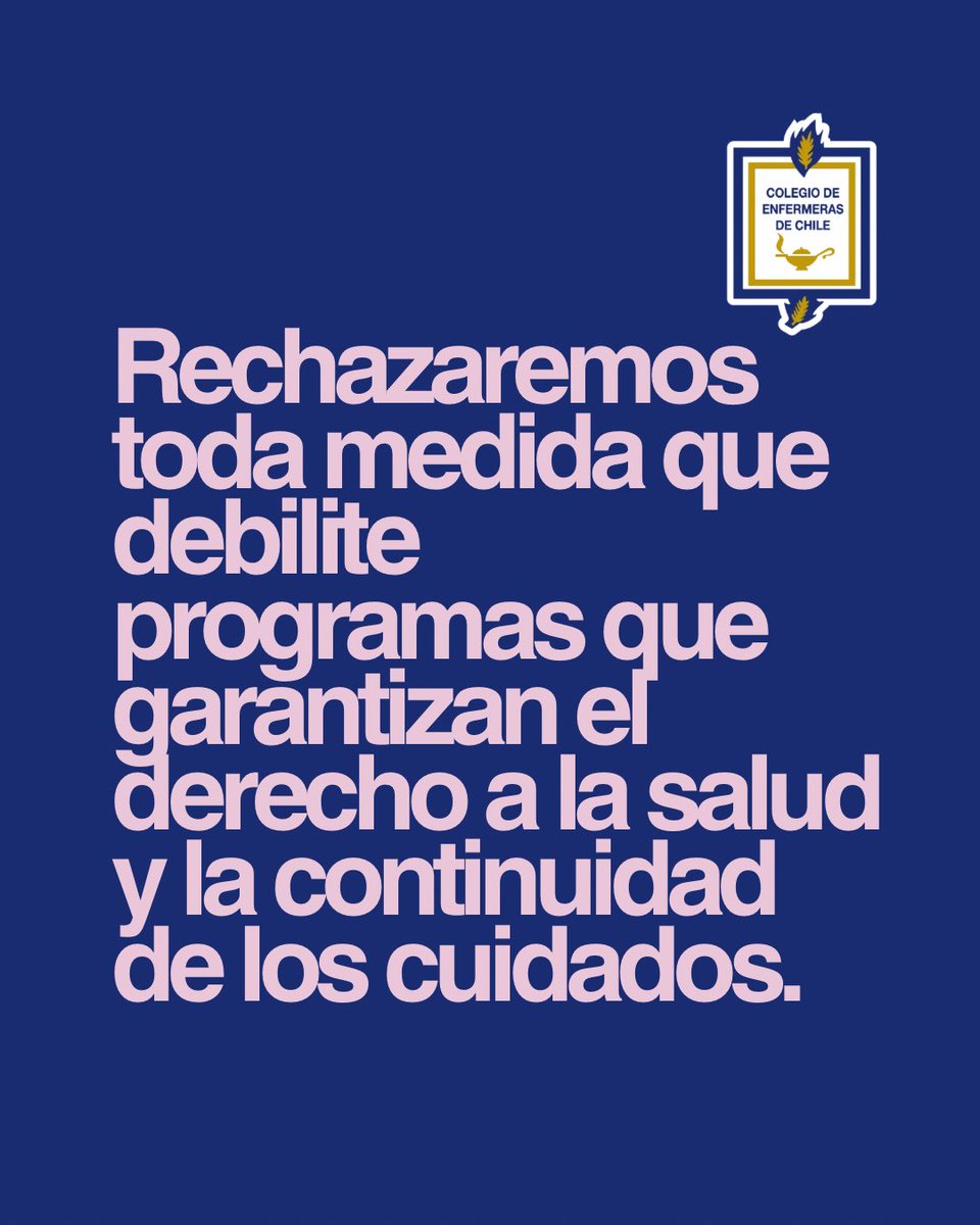 📣

El Colegio de Enfermeras de Chile rechaza las orientaciones del Ministerio de Hacienda al Ministerio de Salud <a href="/ministeriosalud/">Ministerio de Salud</a> en el proceso presupuestario 2027, que proponen evaluar la reducción o eliminación de programas sanitarios esenciales.
