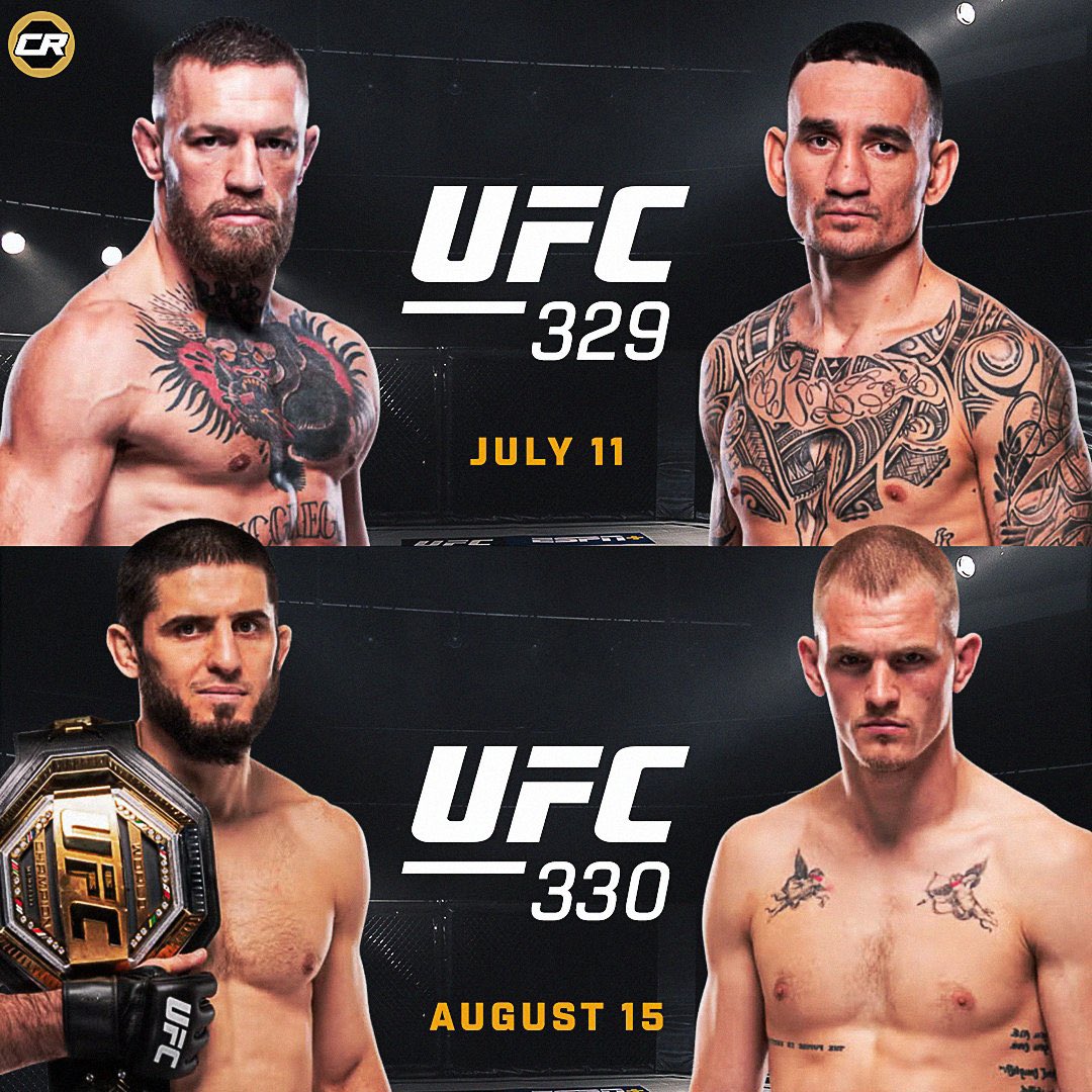 CageSideNote's tweet image. 【👀👀👀】

UFCの計画では

#UFC329 マグレガー🇮🇪×ホロウェイ🇺🇸
#UFC330 マカチェフ🇷🇺×ギャリー🇮🇪

これらがメインイベントの最有力候補👀

📰@arielhelwani 
📷@ChampRDS 

#UFC