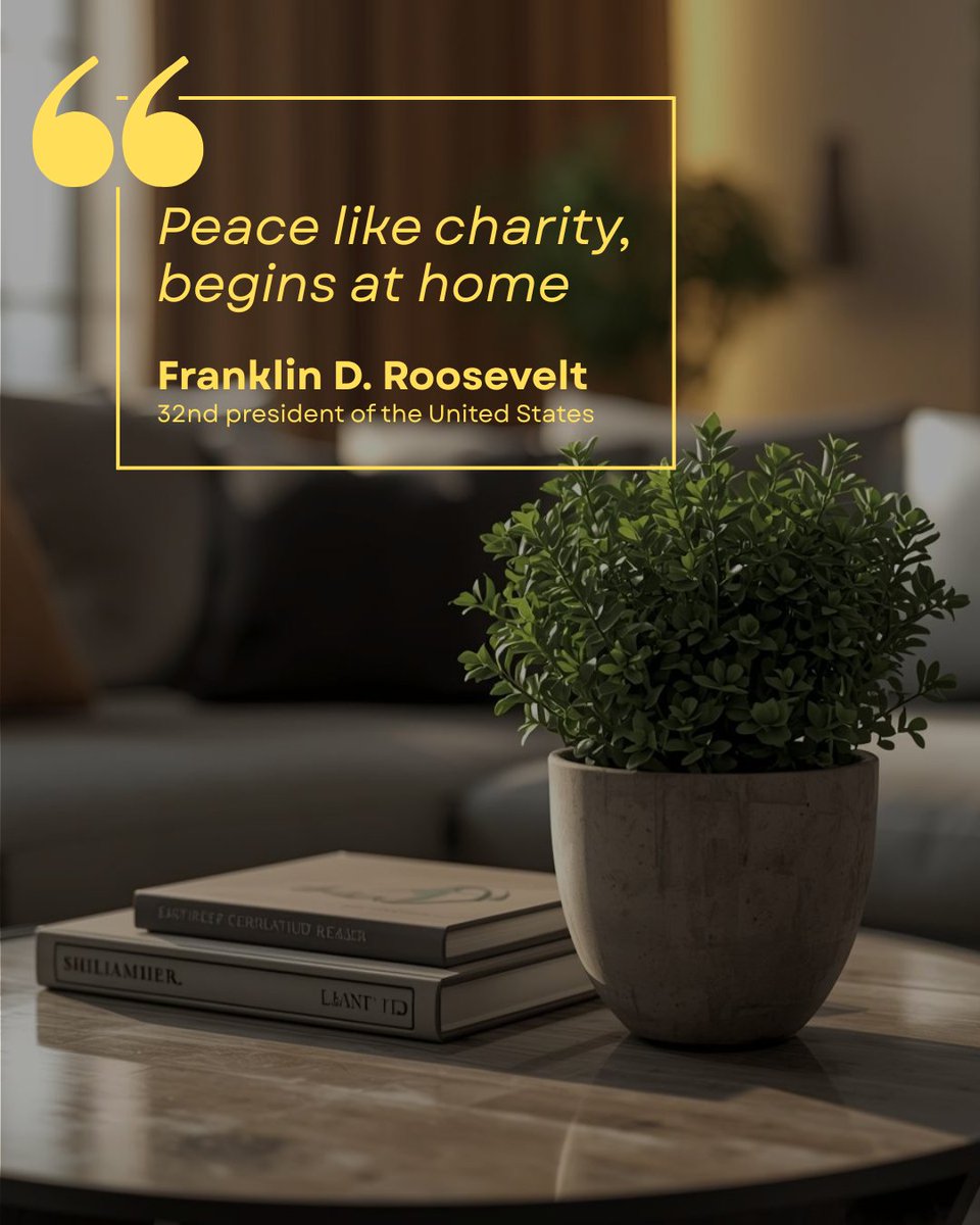 SharonY_Sharcom's tweet image. "Peace like charity, begins at home"
— Franklin D. Roosevelt 

#QuoteOfTheDay #RealEstateWisdom #HomeInspiration #LifeLessons #DreamHomeQuotes #PropertyGoals