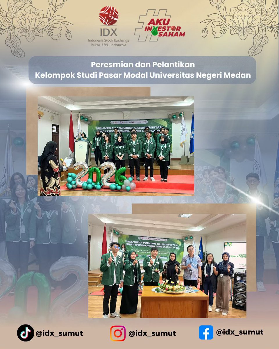 idx_sumut's tweet image. Ahhooii Sobat IDX!! 🙌🏻

Investasi yang baik dimulai dari pemahaman 💡📈
Edukasi Pasar Modal &amp;amp; Pelantikan UNIMED jadi langkah awal membentuk generasi melek investasi dan siap sebarkan literasi keuangan 🎓✨

Yuk mulai dari belajar, lalu melangkah! 🚀

#IDX #IDXSumut #YukInvestasi