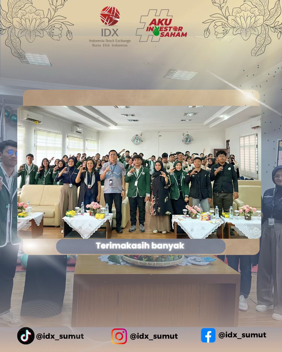 idx_sumut's tweet image. Ahhooii Sobat IDX!! 🙌🏻

Investasi yang baik dimulai dari pemahaman 💡📈
Edukasi Pasar Modal &amp;amp; Pelantikan UNIMED jadi langkah awal membentuk generasi melek investasi dan siap sebarkan literasi keuangan 🎓✨

Yuk mulai dari belajar, lalu melangkah! 🚀

#IDX #IDXSumut #YukInvestasi