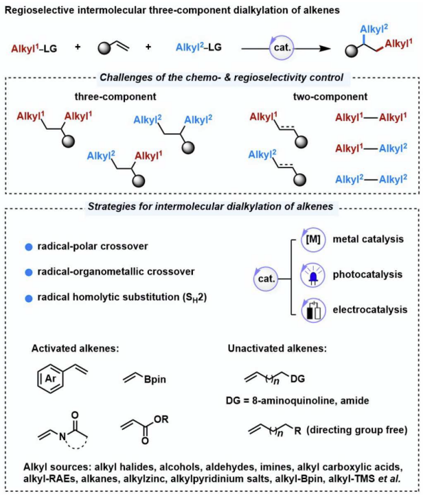 ChinaSci's tweet photo. Recent advances in regioselective intermolecular three-component dialkylation of alkenes https://t.co/SbYPSzBisE #Chemistry #chemtwitter #RealTimeChem https://t.co/90WsIZnZVZ
