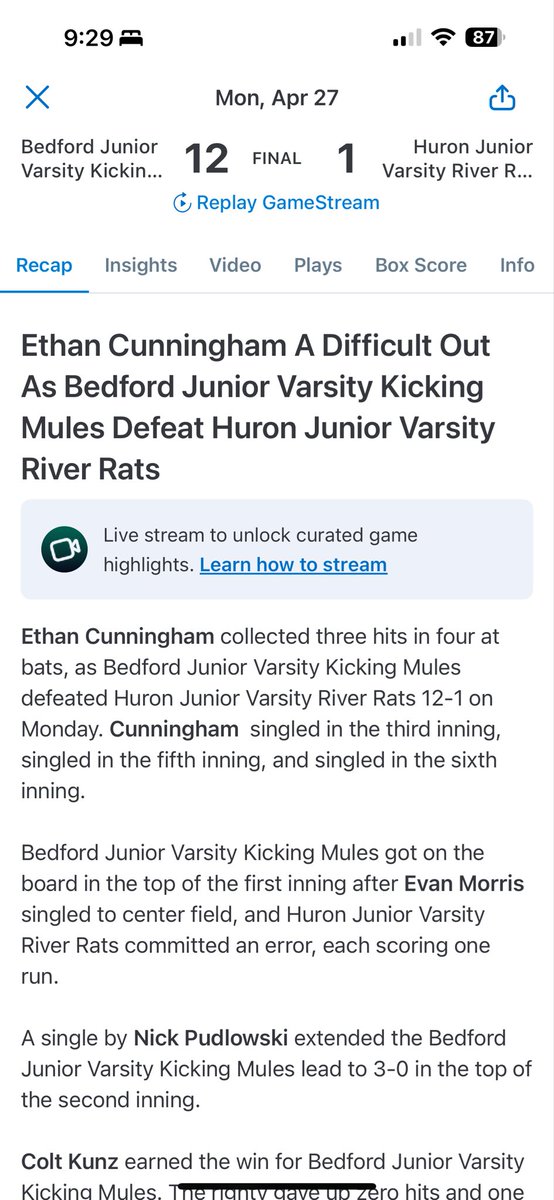 Bedford Baseball Boosters - Bedford High School tweet media