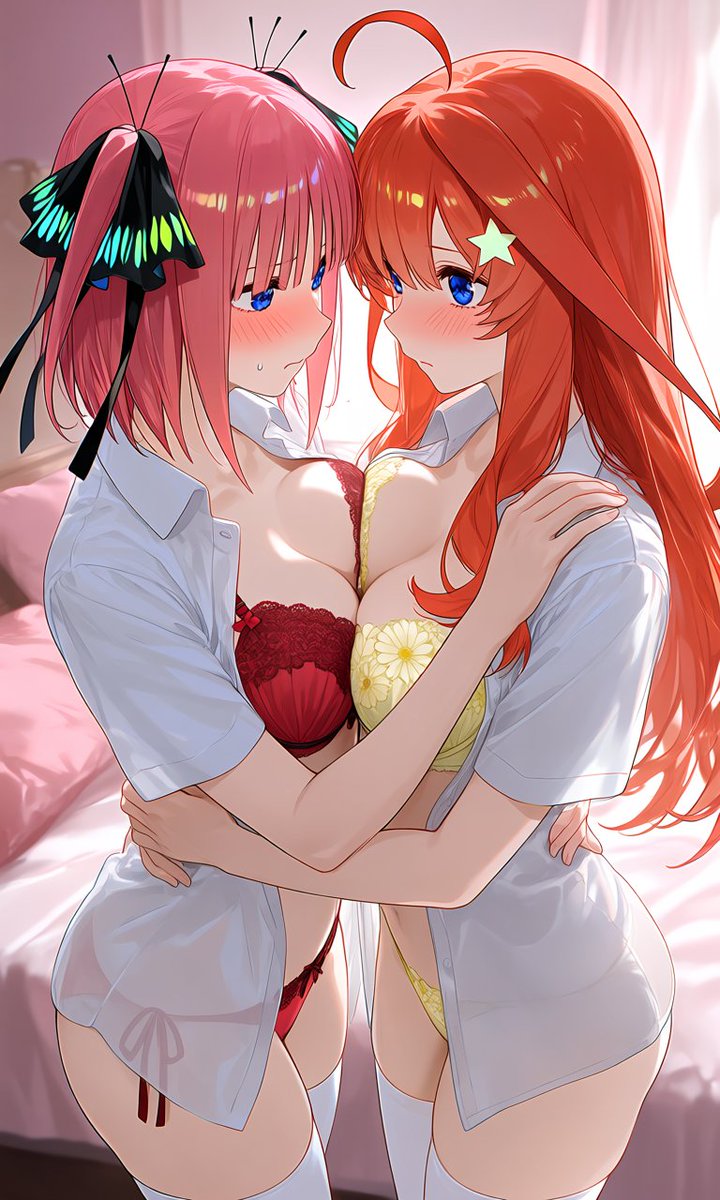 kaitempest44198's tweet image. #AIイラスト 
#AIart 
#五等分の花嫁 
#中野二乃 
#中野五月
SFW illustration