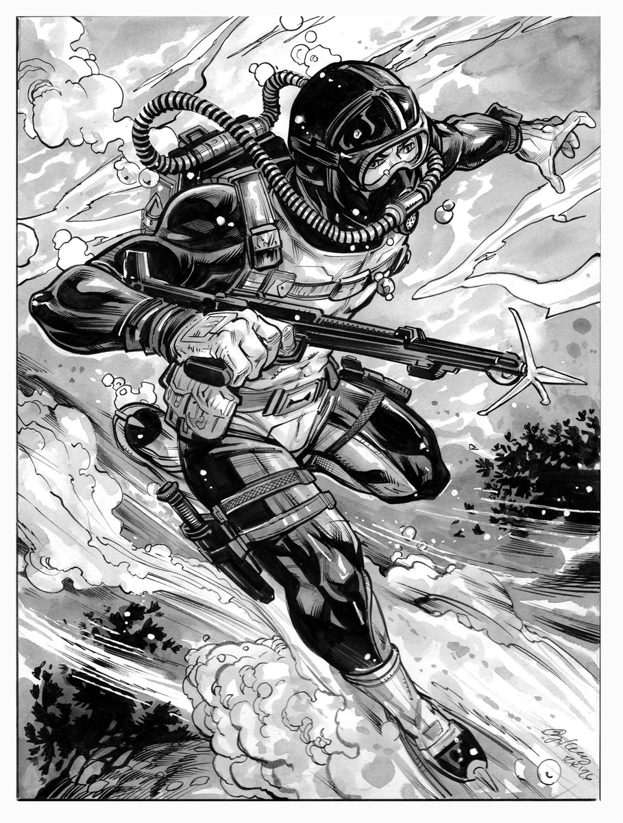 funrama's tweet image. G.I. Joe Torpedo sketch for a patreon member. Art by me
