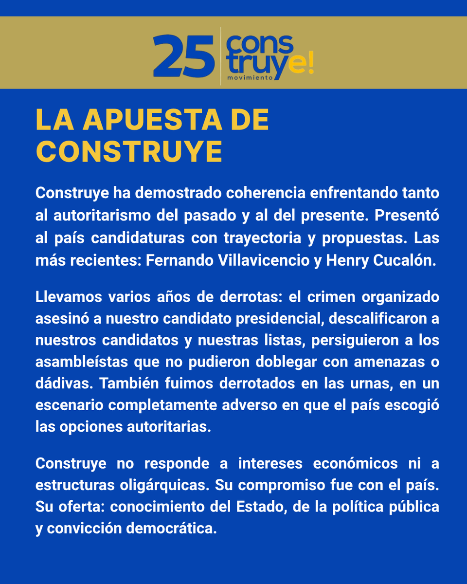 Construye_Ecu's tweet photo. Nuestra posición frente a la cancelación ilegal del Movimiento y, más importante: el futuro del país. https://t.co/8ad7O7KAzi