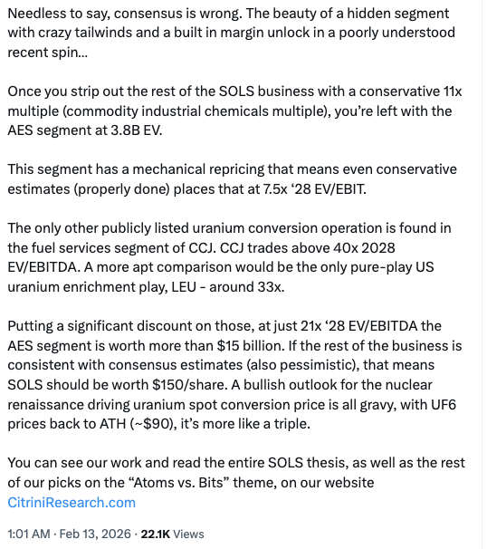i only own one name for this theme, and it's $SOLS

honestly believe this is the most ridiculously undervalued asset I can see 

sprinkle in that citrini pitch and we got ourselves a banger, ladies &amp; gentleman