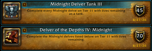DarremiahF's tweet image. I've completed every Midnight delve on Tier 11 with lives remaining as a tank in #Warcraft.