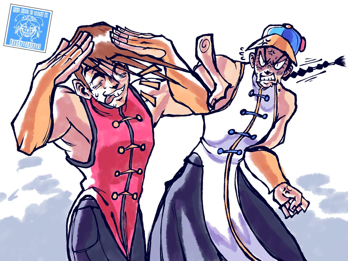 Wanted to practice more exagerated expressions so I drew these two being siblings,,,
#streetfighter
