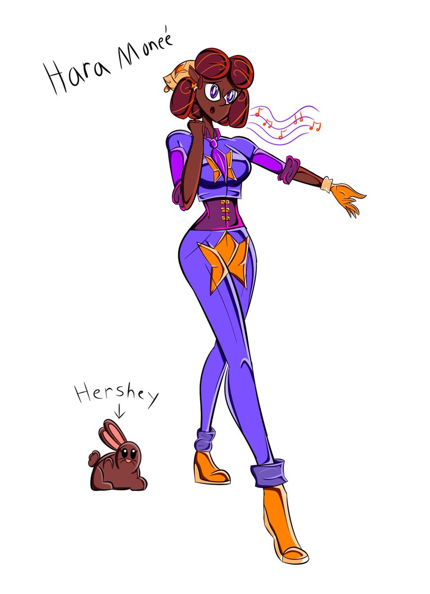 Mister_283's tweet image. Character design test for a rival character, Hara Moneè and her bunny Hershey. #oc #originalcharacter #characterdesign