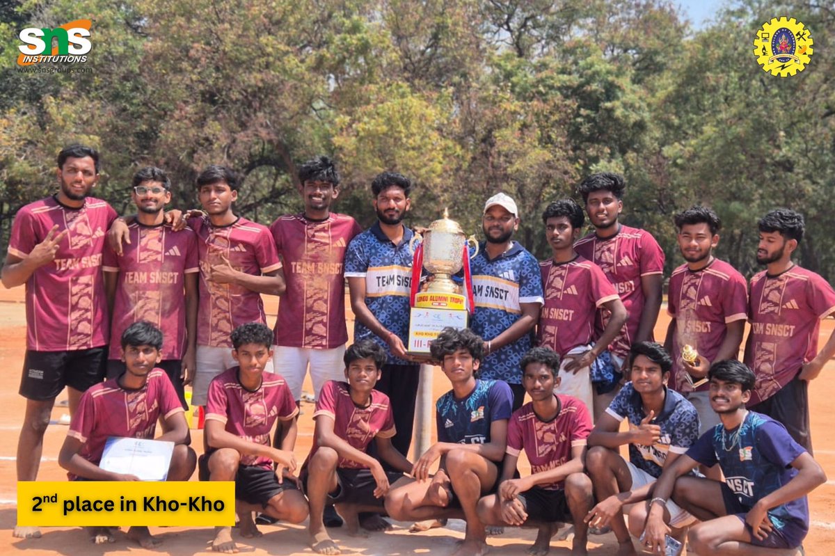 SNS College of Technology Kho-Kho team secured 3rd place at the Kongu Alumni Trophy. Congrats to the team on their great achievement! 🏆 #KhoKho #SNSInstitutions