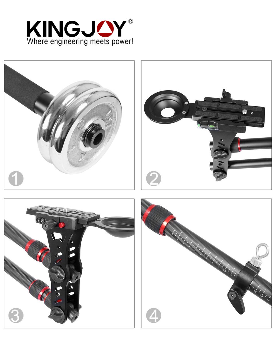 KingjoyGroup's tweet image. Kingjoy VM-301C   Material: Carbon Fiber  Sections: 3  Leg Dia   (mm/in): 28/1.1  Extended (cm/in): 200/78.74  Min.H (cm/in): 20/7.87  Folded (cm/in) : 61/24.02  Weight (kg/lb) : 2.8/6.16  Leg Max.Load (kg/lb): 4.05/8.91 #kingjoygroup #tripod #boom #videogear