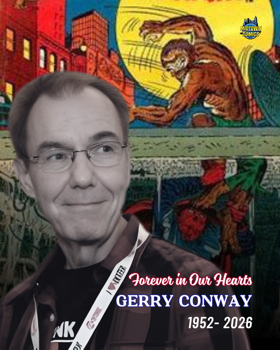MidtownComics's tweet photo. 🦉💔 We’re saddened by the passing of Gerry Conway, a true comic book legend. From creating the Punisher to shaping Spider-Man’s most pivotal moments, his stories and characters changed comics forever. Thank you, Gerry, for your incredible stories and the worlds you created. You will be missed. 🖤

#RIPGerryConway #ComicBookLegend #MidtownComics