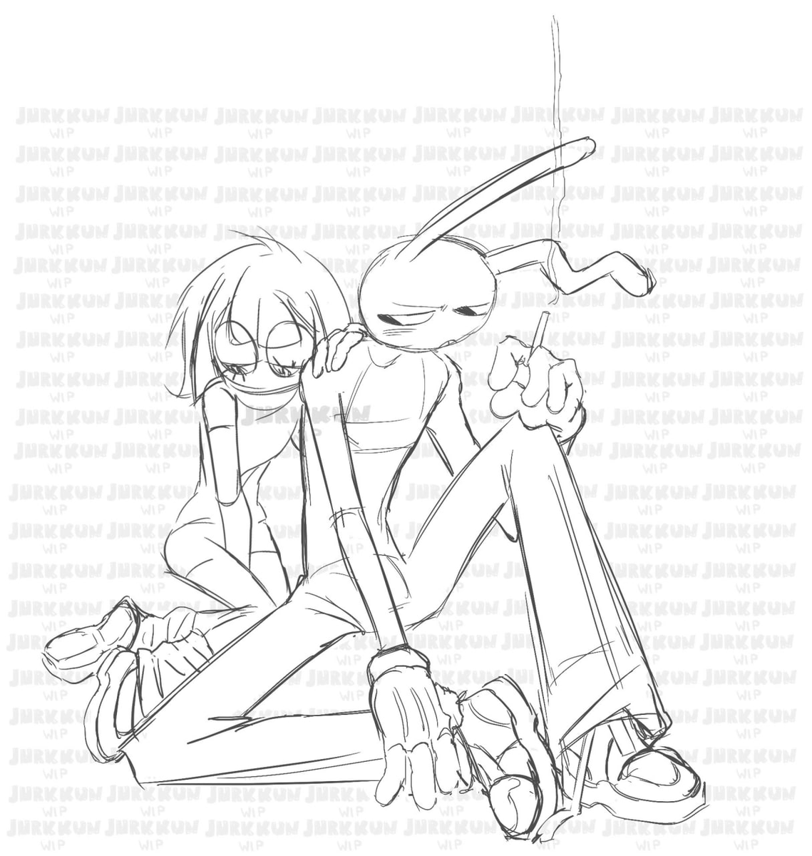 jurkkun's tweet image. sketch #TADC #Jax #funnybunny #pomni