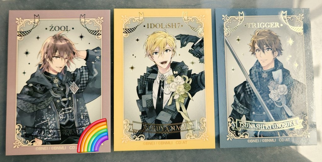 vincentvert_'s tweet photo. 【交換】アイナナ アイドリッシュセブン キラステ ドラコレ２

譲:ﾚｱ 一織,壮五,龍之介,虎於
　 N  一織2,三月2,環1,壮五1,ナギ3,陸3,龍之介1,千3,トウマ2,巳波2,虎於1
求:大和 (同種≦DC≧記念品2022,DC1)
都内&amp;EXPOお手渡し
出先+移動中にてID無し(後程スリーブ)
お気軽にお声掛け下さい🕊️ https://t.co/G1ffBmLtDc