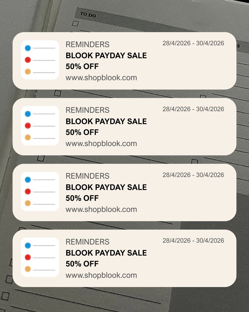 shopblook's tweet photo. Yes 🥳 Blook sale is back! Enjoy 50% off the total price for 3 days only !

For Malaysians, you can purchase the notebook directly from our website. If you’re outside Malaysia and having trouble placing an order, feel free to DM us 🤍 https://t.co/MNDEotwNTM