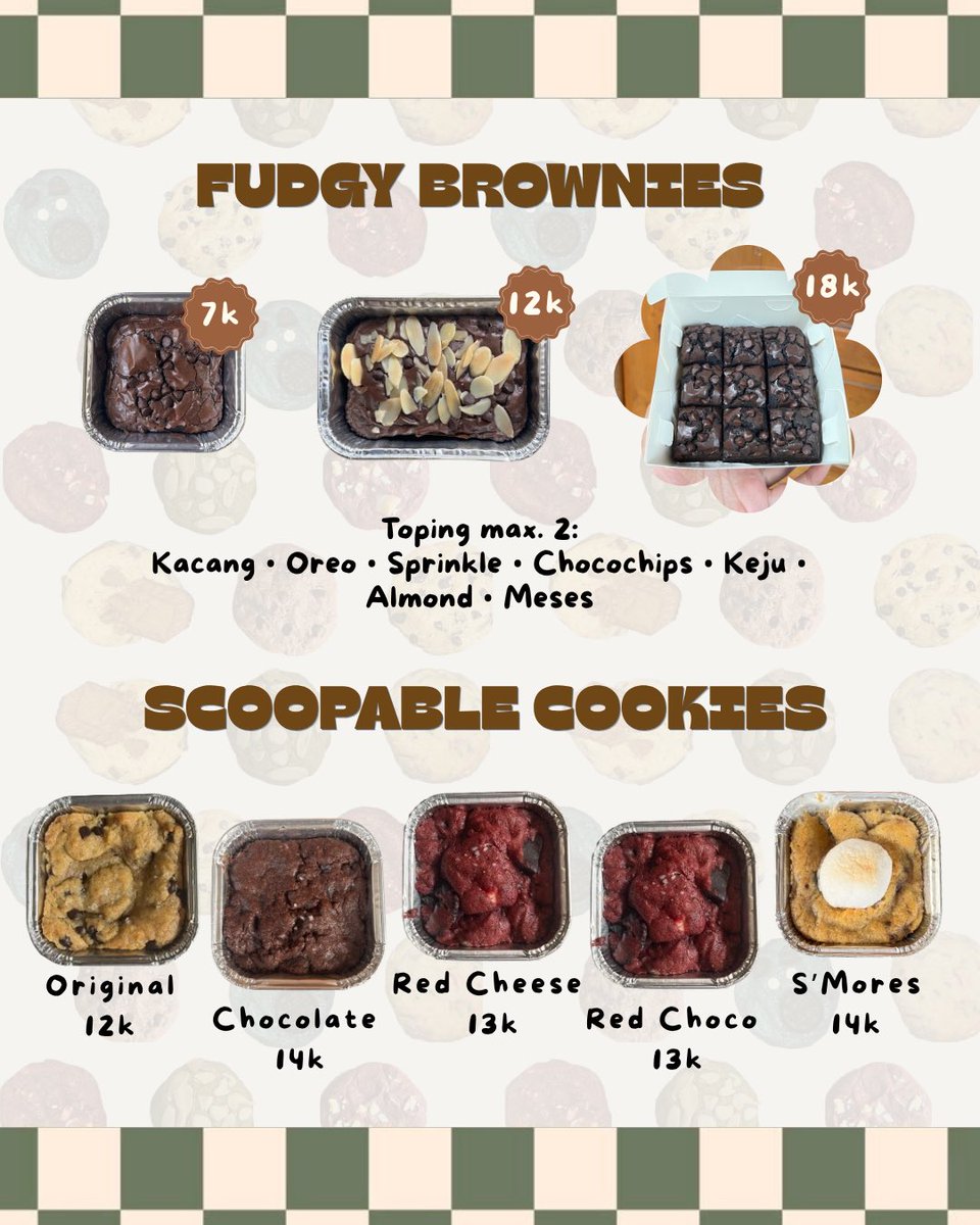 shofii | soft cookies & fudgy brownies solo tweet media