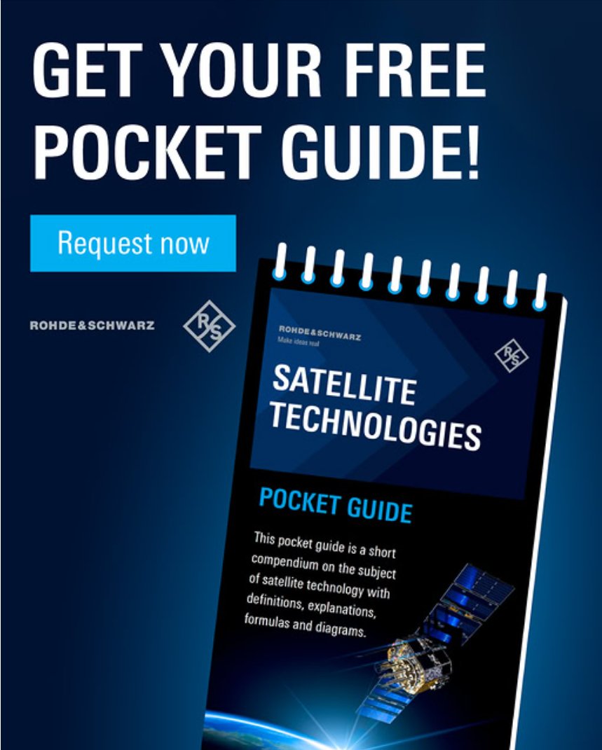 K3TripleR's tweet photo. Rohde & Schwarz: "Satellite Tech at Your Fingertips!
Get our pocket guide and grasp the fundamentals of satellite technologies, covering core concepts and key applications."

Pocket guide: Satellite technologies
This free pocket guide offers a genuine look into satellite technology, covering everything from basic concepts to advanced systems. Inside, you’ll find the essentials of satellite communications, antenna design and waveguides. This includes information about specific types of satellite, such as geostationary and LEO satellite systems, SATCOM monitoring systems, as well as coverage of key applications like positioning, navigation & timing (PNT) and emerging 5G non-terrestrial networks.

Download or order this free pocket guide that offers a broad insight into satellite technologies in one handy place. From clear definitions and explanations, to helpful formulas and diagrams, it’s a unique reference that helps you better understand satellite systems and complex conce

Inside, you’ll learn about:

Orbits and satellite categories
Satellite communications
Antennas and waveguides
GEO and LEO satellite systems
5G non-terrestrial networks
PNT systems

#hamradio

https://t.co/vvPLUdXXK4