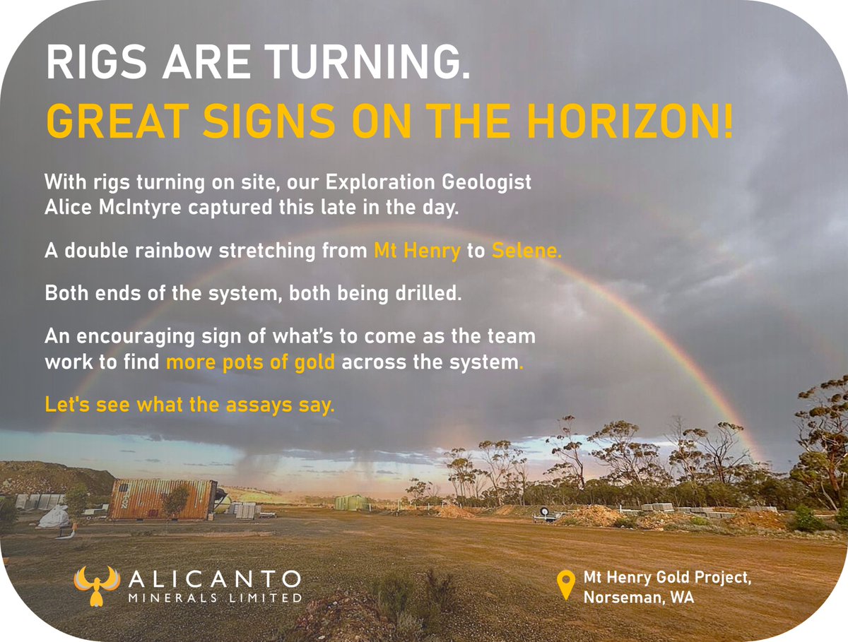 Rigs are turning at the Mt Henry Gold Project, and the signs are looking bright, even nature seems to agree!