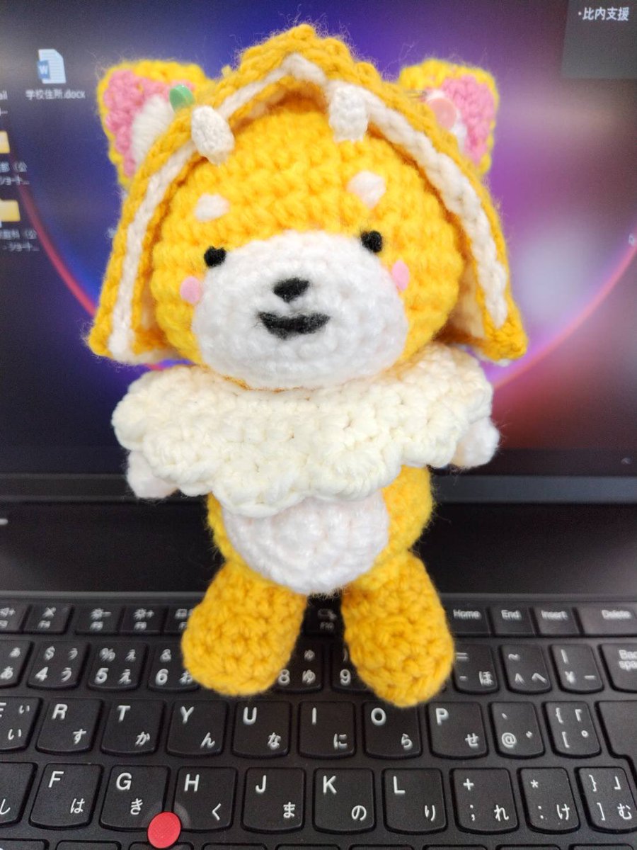 あきたぽ編みぐるみの試作が友人から送られてきました。めっちゃ可愛い😍
これもグッズにしたいけど、受注限定販売になるかな🤔