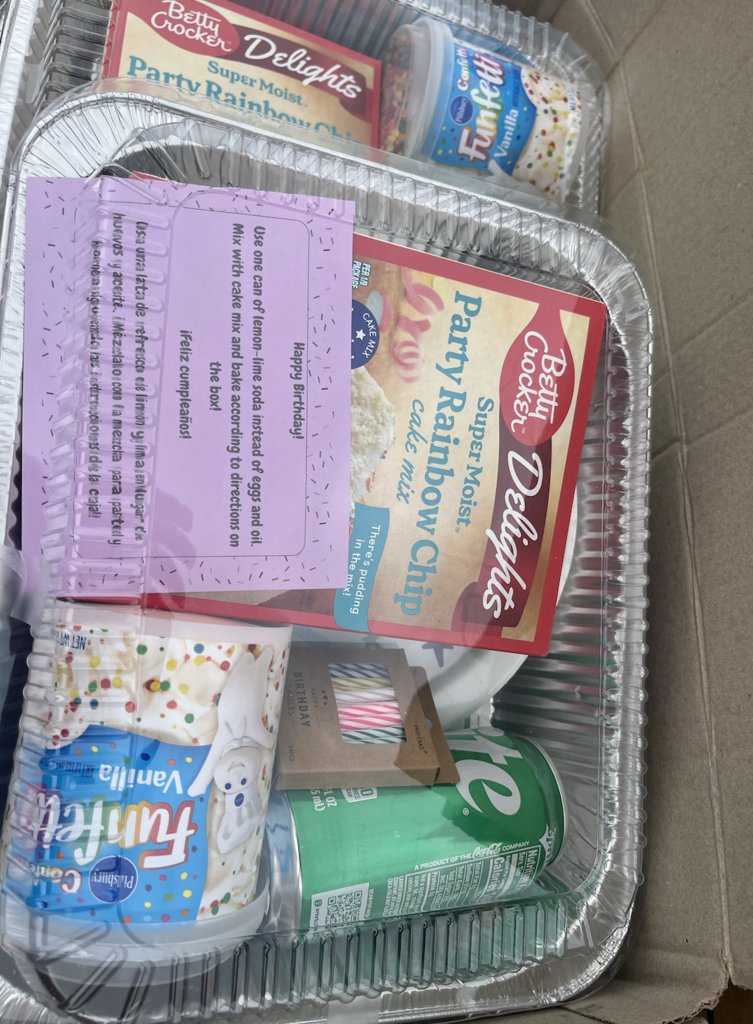 Decatur_MMS's tweet photo. McCarroll Middle School is proud to give back to our community! MMS students and staff donated the supplies for 55 cake kits to WARM, our local food bank, to help families celebrate special moments together. https://t.co/HfinqD3ukD