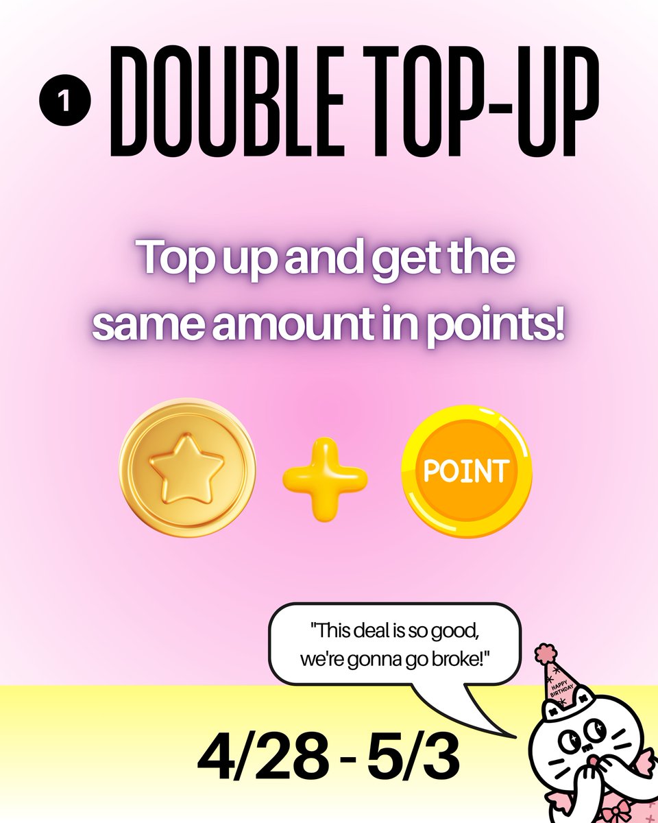 omo_fictions's tweet photo. 🎉 IT’S OUR 1ST ANNIVERSARY 🎉
and we went ALL OUT 😈
📅 4/28–5/3 (KST) https://t.co/biD8DBjMh8
💰 1️⃣ Recharge = SAME amount in bonus points
📚 2️⃣Some novels → Vol.1 for $1 on Amazon
👉 Amazon titles link : https://t.co/DyvD8Mb7VS
💬 3️⃣Leave a comment on any novel’s page on OmO fictions = +20 points each

don’t miss this chance 👀✨