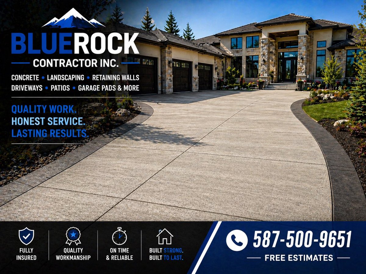 BlueRockyyc's tweet image. BlueRock Contractor Inc. 🌿🏡 #local company.
We specialize in professional #concrete &amp;amp; #landscaping services