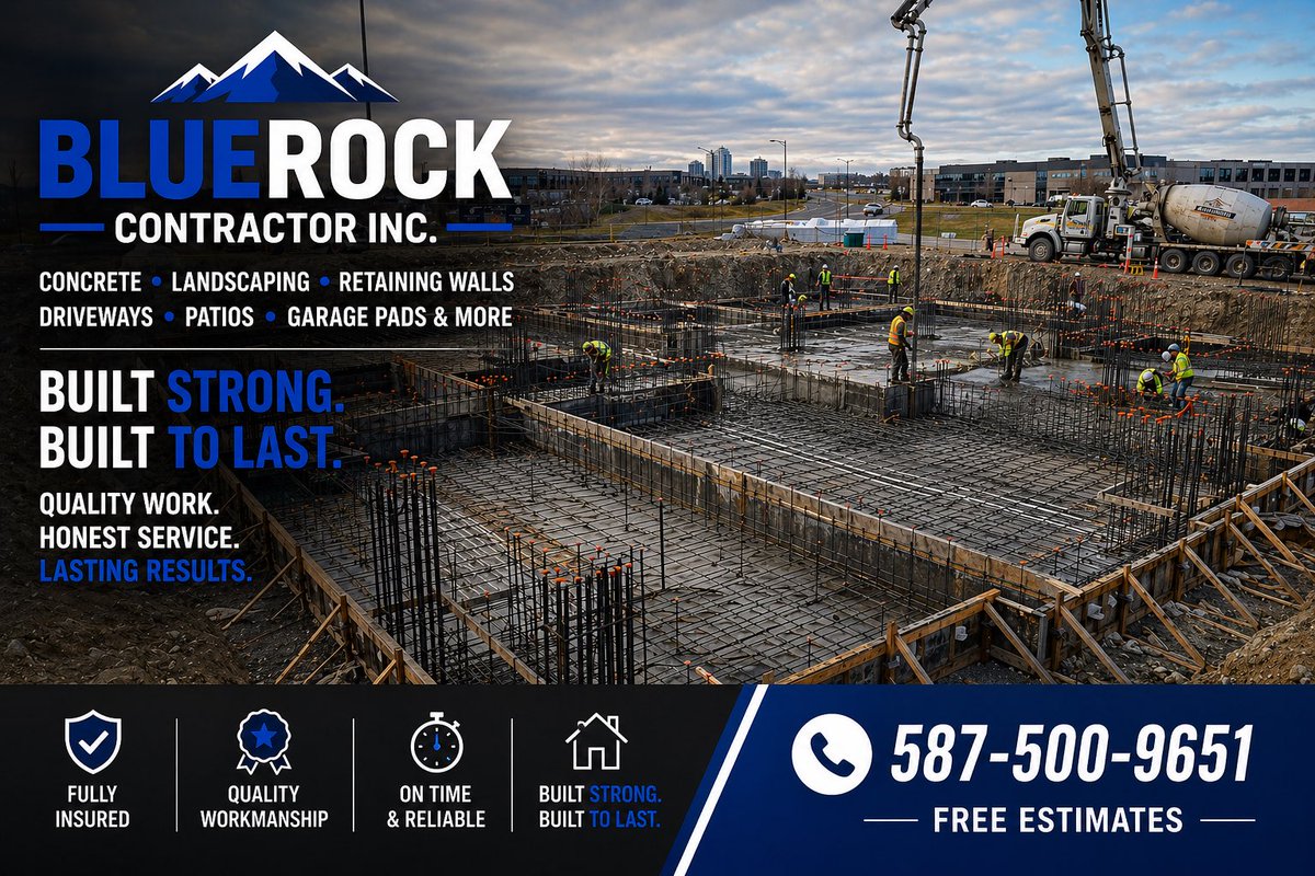 BlueRockyyc's tweet image. BlueRock Contractor Inc. 🌿🏡 #local company.
We specialize in professional #concrete &amp;amp; #landscaping services