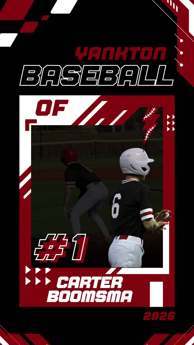 YBABaseball's tweet photo. 🌟🎓SENIOR SPOTLIGHT🎓🌟

Carter Boomsma
Position: OF
Jersey Number: 1
College: SDSU — Finance
Favorite Baseball Memory: Winning the 16U State Championship in 2023
Favorite Sports Team: Minnesota Vikings
Favorite Artist: Drake 
Role Model: My parents https://t.co/zAc9JVgRUk