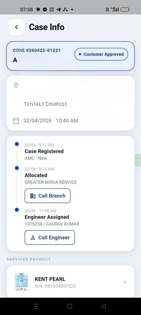 sannoidazj70's tweet image. @KentROSystems @KentROSystems Complaint registered on 24 April while AMC was valid till 26 April. No service engineer visit despite multiple follow-ups via app, WhatsApp &amp;amp; customer care. This is unacceptable. Please resolve urgently. #KENT #CustomerService