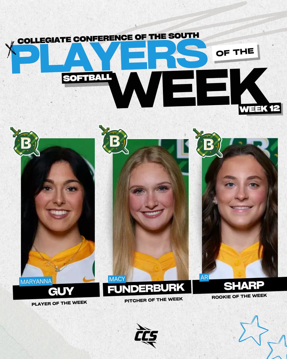 CCofSouth's tweet image. 🥎 WK 12 | CCS Softball Players of the Week

PLAYER: MaryAnna Guy, Belhaven

PITCHER: Macy Funderburk, Belhaven

ROOKIE: AR Sharp, Belhaven

🔗 : Link in Bio!

🥎 | #CCS | #CCSSB