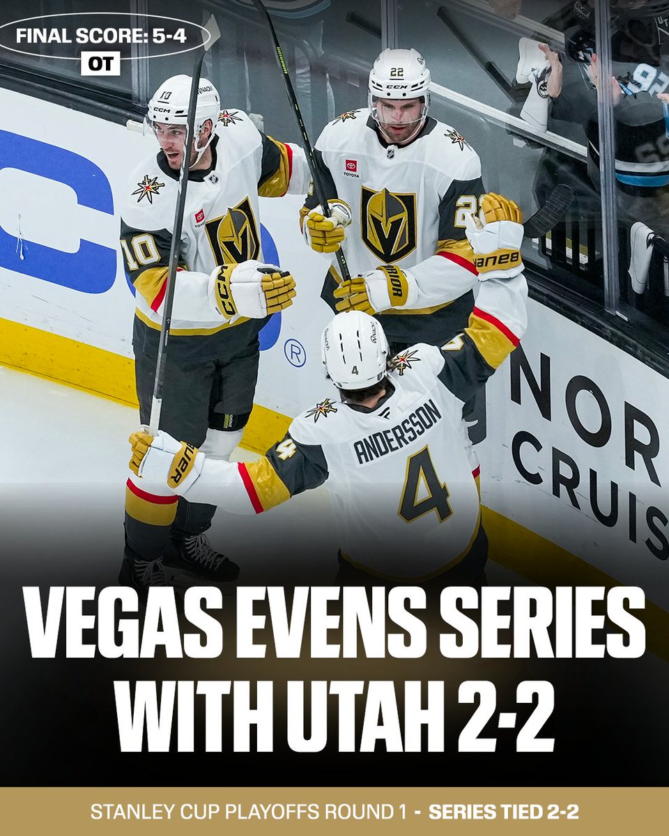 VEGAS EVENS THE SERIES VS. UTAH ⚔️

Golden Knights get the Game 4 W 🔥