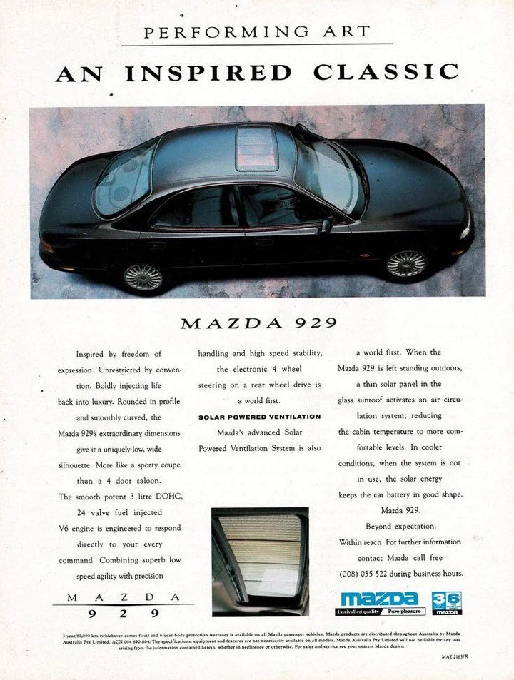 An inspired classic- the Mazda 929 #mazdamonday #mazda929
