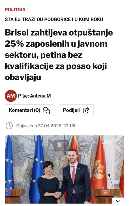 Samo da docekam ovo u Srbiji,a docekacu.
Ma kakvih 25%,to je nista,ovde to mora biti 50% minimum.
Da vidite kako Srbija ima i viska radne snage,samo je nepravilno rasporedjena po parazitskim budzetskim brlozima.
Ovi su pojeli drzavu,podmukla mafija generacijskih parazita 😏😏😏