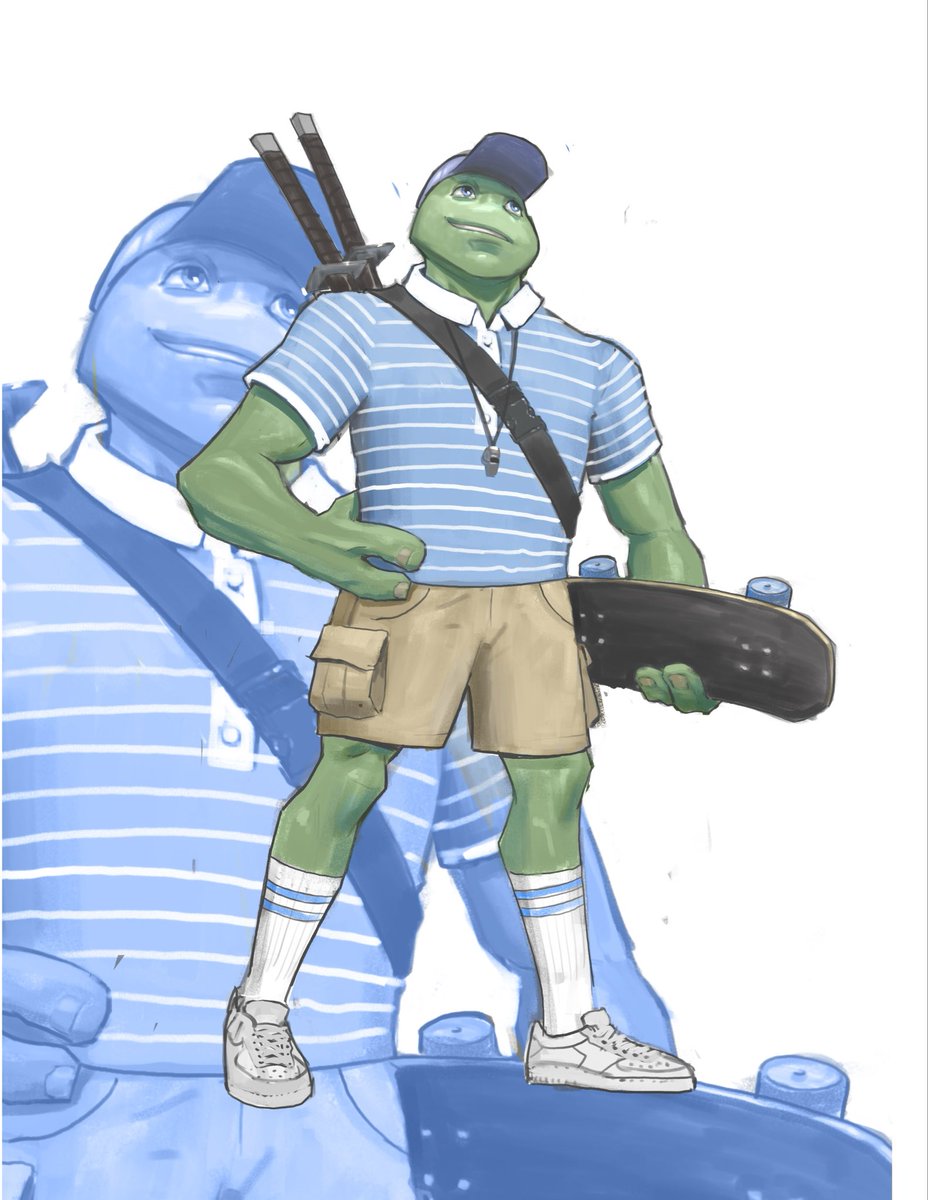 ThomasPutman's tweet image. Leonardo Reimagined 🐢 ✏️ 

Leo gives me vibes of a preppy athletic type, so I gave him a coaches whistle to rally the team. Would love to hear opinions on this archetype for Leo! 👕

#characterdesign #tmnt #fanart #illustration #tmntfanart #leonardo