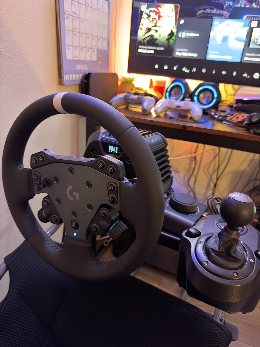 Brain_Skynet's tweet image. Finally got the Logitech RS50 setup dialed in 🏁🔥
RS wheel, RS shifter, Pro pedals, and PS5 are making Gran Turismo 7 way more immersive. Force feedback feels amazing and I’m still fine-tuning everything for cleaner laps.

@LogitechG @PlayStation 
#LogitechG #LogitechRS50