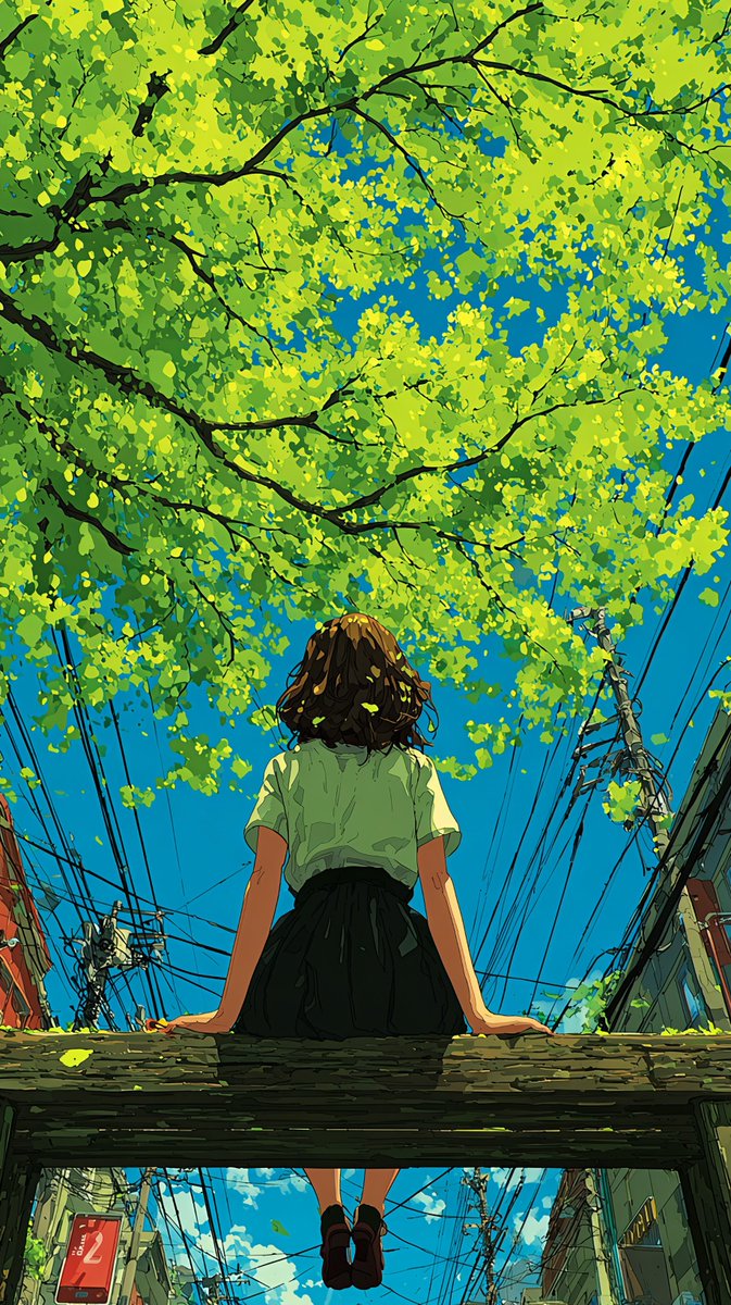 flowwallai's tweet image. A quiet summer afternoon, looking up through the leaves at the endless blue. The city hums softly in the distance, but up here, time moves like sunlight through branches — slow, golden, and perfectly still.
🍃 Live wallpaper for those who need a moment of peace.

#LiveWallpaper