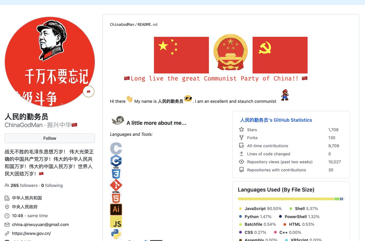 Ryeah_'s tweet photo. 有个叫 ChinaGodMan 的 GitHub 搞了一堆油猴脚本。

😅😅😅😅😅😅 https://t.co/5p37M6T6fF