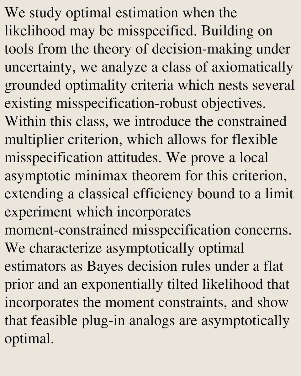 eBlogs's tweet photo. Misspecification-Averse Estimation

Isaiah Andrews, Ricky Li, Yucheng Shang
https://t.co/mqLMRbgsCb [𝚎𝚌𝚘𝚗.𝙴𝙼] https://t.co/IU1YaNV9NE