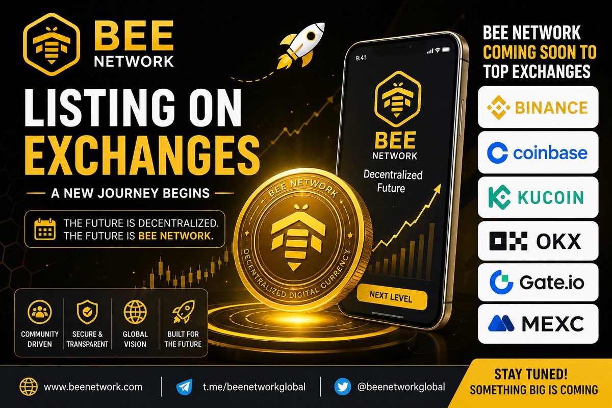 bee_future99's tweet image. 🚀 Bee Network listing coming soon? 👀
Stay alert — no official exchange listing yet!

Mine, hold, and wait for real updates from the team.
Don’t fall for fake trading claims ⚠️

#BeeNetwork #Crypto #Listing #Blockchain