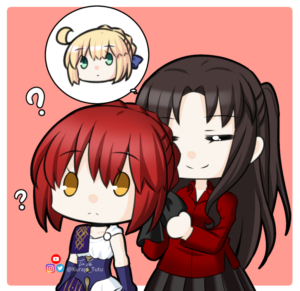 Rin tying Hippolyta's hair.
#fgo